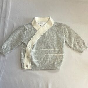 Angel Dear - Gray and White Wrap Sweater